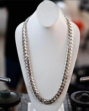 Real Solid 925 Sterling Silver Double Cuban Mens Boys Chain Bracelet or Necklace for sale  Shipping to South Africa