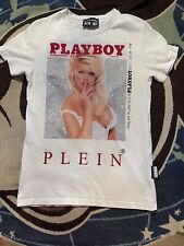 Camiseta branca PHILIPP PLEIN x PLAYBOY V. Silvstedt com cristais estampados comprar usado  Enviando para Brazil