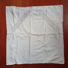 Vintage White Bed Linen - 80cm Large Continental Pillow Case - Monogram HE for sale  Shipping to South Africa
