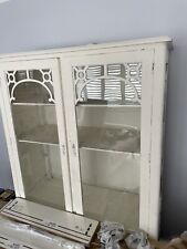 Used, Vintage Glass Effect Storage Cabinet Wooden Cupboard Display Shelf DIY Organiser for sale  EPSOM