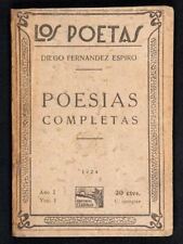 Fernández Espiro, Diego. Poesías Completas. Col Los Poetas nr 1 Buenos Aires 1924, używany na sprzedaż  Wysyłka do Poland