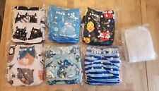 Used, Babygoal Cloth Diapers Adjustable Reusable Pocket Nappy 6pcs + 4 Bamboo Inserts  for sale  Shipping to South Africa