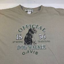 Camiseta masculina vintage Orvis oficial dog walker GG verde  comprar usado  Enviando para Brazil