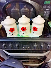 tea coffee sugar set poppy for sale  MARKET HARBOROUGH