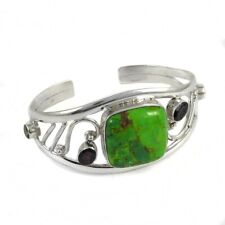 Verde Natural Cobre Gema Turquesa 925 Plata Brazalete para Mujer B2, usado segunda mano  Embacar hacia Argentina