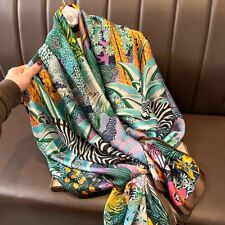 Cachecol 100% seda com estampa multicolorida de selva/zebra comprar usado  Enviando para Brazil