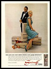 1959 Smirnoff Vodka Joan Fontaine & Husband Jugo de Naranja "Destornillador" Anuncio Impreso segunda mano  Embacar hacia Argentina