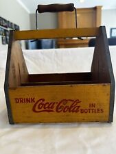 40’s Yellow Wooden COCA COLA SIX 6 PACK HOLDER CARRIER VINTAGE COKE WWll, used for sale  Shipping to South Africa