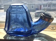19thC. ANTIQUE BLOWN GLASS TEA KETTLE FOR INK WELL BLUE for sale  Shipping to South Africa