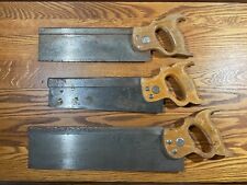 Vintage Woodworking Tool Lot - 3 Back Saws - Disston - Warranted Superior for sale  Shipping to South Africa