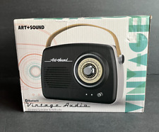 Art + Sound Portable Wireless BT Speaker FM Radio BLACK Retro Vintage Style NEW for sale  Shipping to South Africa