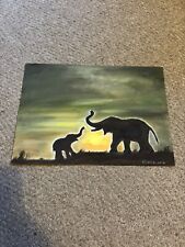 Elephant canvas painting for sale  WREXHAM