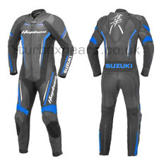 Suzuki Hayabusa Blue  Motorbike Racing Cowhide Motorcycle Leather Suit for sale  Shipping to South Africa