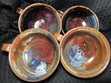 Studio Art Thrown Pottery Wheel Stoneware Glazed Artisan Big Mugs Browns for sale  Shipping to South Africa