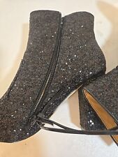 Used, Sz 8.5 Black Sparkle Boots. Glitter Ankle Boot Heels Women's New for sale  Shipping to South Africa