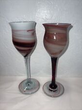 Steven Maslach Earth Art Glass Set of 2 Wine Glasses Signed and Dated 73’ for sale  Shipping to South Africa