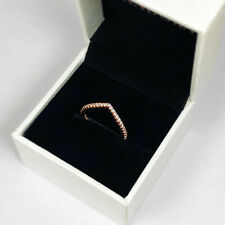 PANDORA Sparkling Wishbone Rose Gold Stackable Ring (186316CZ) for sale  Shipping to South Africa