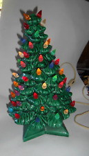 Vintage 12" Christmas Tree Ceramic Mold Lots of Lights Thumb Switch Long Cord for sale  Troy