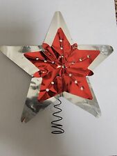 Vintage Christmas 6"  Red and Silver Aluminum Tree Topper Star , used for sale  Hays