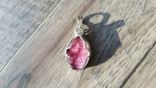 Pink Cobalto Calcite crystal pendant. Silver wire wrapped pendant.  Very pretty  for sale  Shipping to South Africa