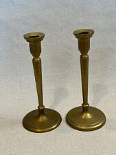 Antique Pair of Brass Candlesticks Holders, 9 1/4" Tall, 4" Diameter (Bottom) for sale  Shipping to South Africa