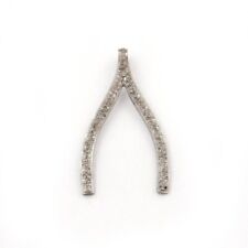 Wishbone Pendant,Pave Diamond Pendant,925 Silver,39x22mm,Luck Charm Pendant,Gift for sale  Shipping to South Africa