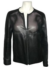GERARD DAREL - VESTE EN CUIR AGNEAU PLONGÉ NOIR - black leather jacket d'occasion  Neuilly-sur-Seine