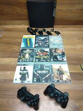 Sony PlayStation 3 PS3 Slim 120GB CECH-2001A com 2 controles OEM e 9 jogos, usado comprar usado  Enviando para Brazil