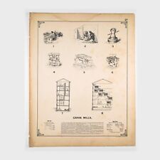 Grabado de página de invención 'Grain Mills' original grande 1892 (27) segunda mano  Embacar hacia Mexico