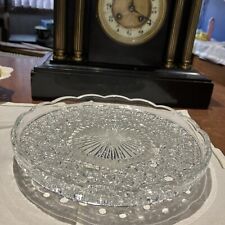 Vintage Art Deco Pressed Glass  Cake Slice  Pattern 4 Footed Cake Stand for sale  Shipping to South Africa