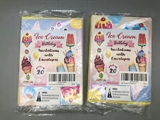 Lindas tarjetas de invitación para fiesta de helados con sobres de 5x7"" paquete de 2 20 piezas por paquete segunda mano  Embacar hacia Argentina