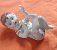 Estatueta de bebê vintage bisque piano/prateleira 6" de comprimento comprar usado  Enviando para Brazil