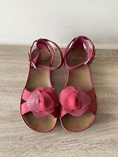 Clark’s Sandals Women’s Flats Pink Raspberry Suede Ankle Strap Flower Comfort 5 for sale  Shipping to South Africa