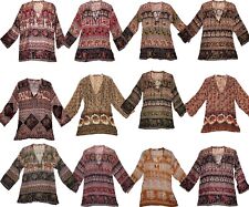 Lote por atacado 10 peças blusa de algodão indiana cigana hippie blusa étnica feminina comprar usado  Enviando para Brazil