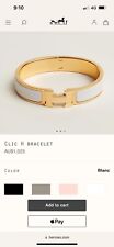 Pulseira Hermes Clic H pré-propriedade esmalte branco ouro hardware PM comprar usado  Enviando para Brazil