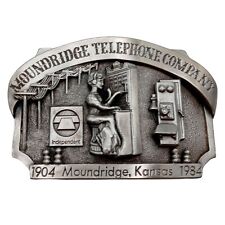 Fivela de cinto Moundridge Telephone Company Kansas 1984 manivela operadora de telefone KS comprar usado  Enviando para Brazil