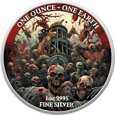 Used, The Time of the Zombies Earth 1 oz BU Silver Coin 1$ Fiji 2022 for sale  Shipping to South Africa