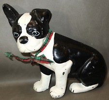 Tope de puerta para perro Boston Terrier de hierro fundido de 7" de colección segunda mano  Embacar hacia Argentina