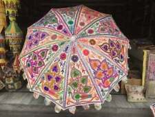 Garden  Indian Outdoor Sun Shade Patio Umbrella 70"Parasol Vintage Embroidered, used for sale  Shipping to South Africa