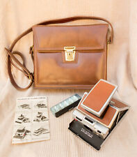 Polaroid SX-70 Silver Tan leather, Camera case, Manual, Flash- TESTED WORKING, used for sale  LONDON