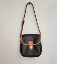 DOONEY & BOURKE Black/Tan Pebble Leather Small Crossbody Saddle Bag/Purse 6"×6"  for sale  Shipping to South Africa