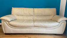 Beige leather sofa for sale  UK