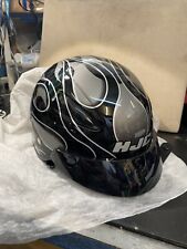 HJC CL 21M viseira capacete de motocicleta rosto aberto chama preto prata chamas P Estado perfeito comprar usado  Enviando para Brazil