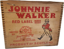 Caixa Johnnie Walker uísque etiqueta vermelha uísque caixa de madeira caixa conjunta 1958 vintage comprar usado  Enviando para Brazil
