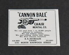 1952 anuncio impreso silla bola de cañón de Dallas Texas alquiler Co 3101 N Harwood St art segunda mano  Embacar hacia Mexico
