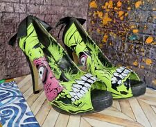 Zapatos de salón Iron Fist punta abierta tacón zombie para mujer 7 góticos rockabilly, usado segunda mano  Embacar hacia Mexico
