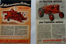  Publicité papier  BATTEUSE ET TRACTEUR ALLIS-CHALMERS  annee 1948  56   A2040 d'occasion  Montluçon