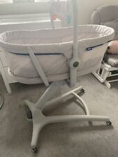 Chicco 4 in 1 Baby Hug Crib, Sheets, NEW Mattress, High Chair Tray & Cover GREY for sale  UXBRIDGE