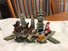Vtg Wooden Christmas SANTA  & Reindeer sleigh  tree Expanding Collapsible JAPAN for sale  Shipping to South Africa
