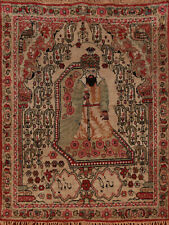 Pre-1900 Vegetable Dye Kirman Ravar Antique Rug 2x3 Hand-made Traditional Rug for sale  Shipping to South Africa